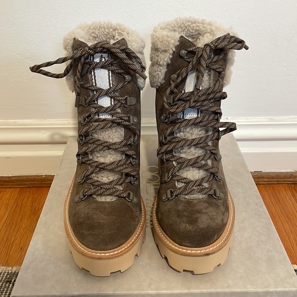 JIMMY CHOO, Eshe 65 Shearling Hiking Boots, size 38.5, Brand New in Box - Picture 2 of 11